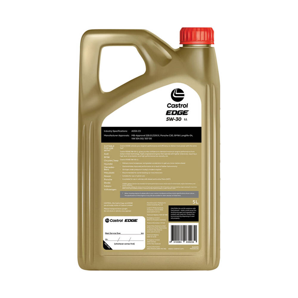 Castrol EDGE Engine Oil - 5W-30, LL 5 Litre