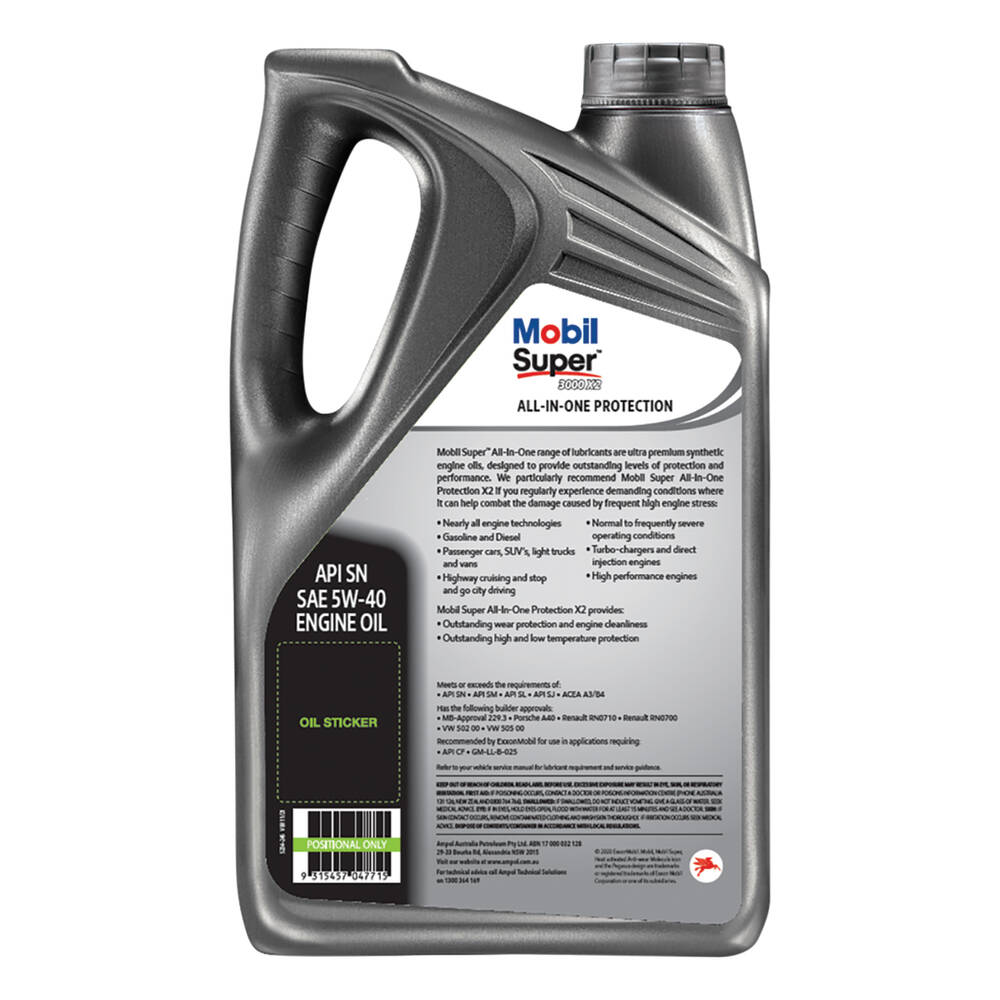 Mobil Super 3000 X2 Engine Oil 5W-40 5 Litre