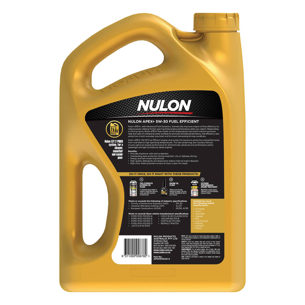 Nulon Apex+ 5W-30 Fuel Efficient 5 Litre