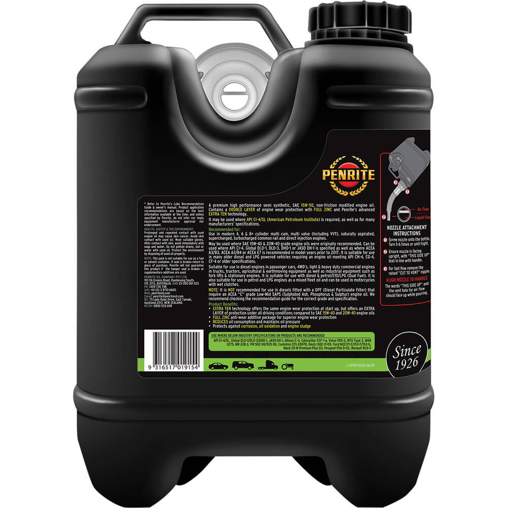 Penrite HPR Diesel 15 Engine Oil - 15W-50 10 Litre