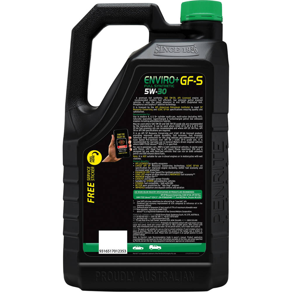 Penrite Enviro+ GF-S Engine Oil - 5W-30 5 Litre