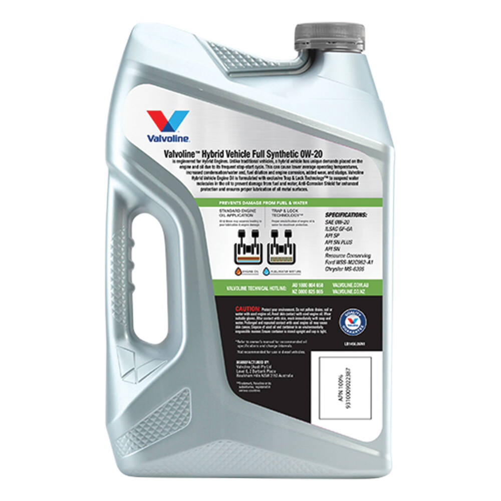 Valvoline Hybrid Vehicle Engine Oil 0W-20 6 Litre