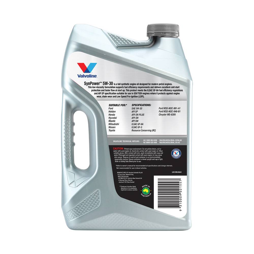 Valvoline Synpower Engine Oil 5W-30 6 Litre