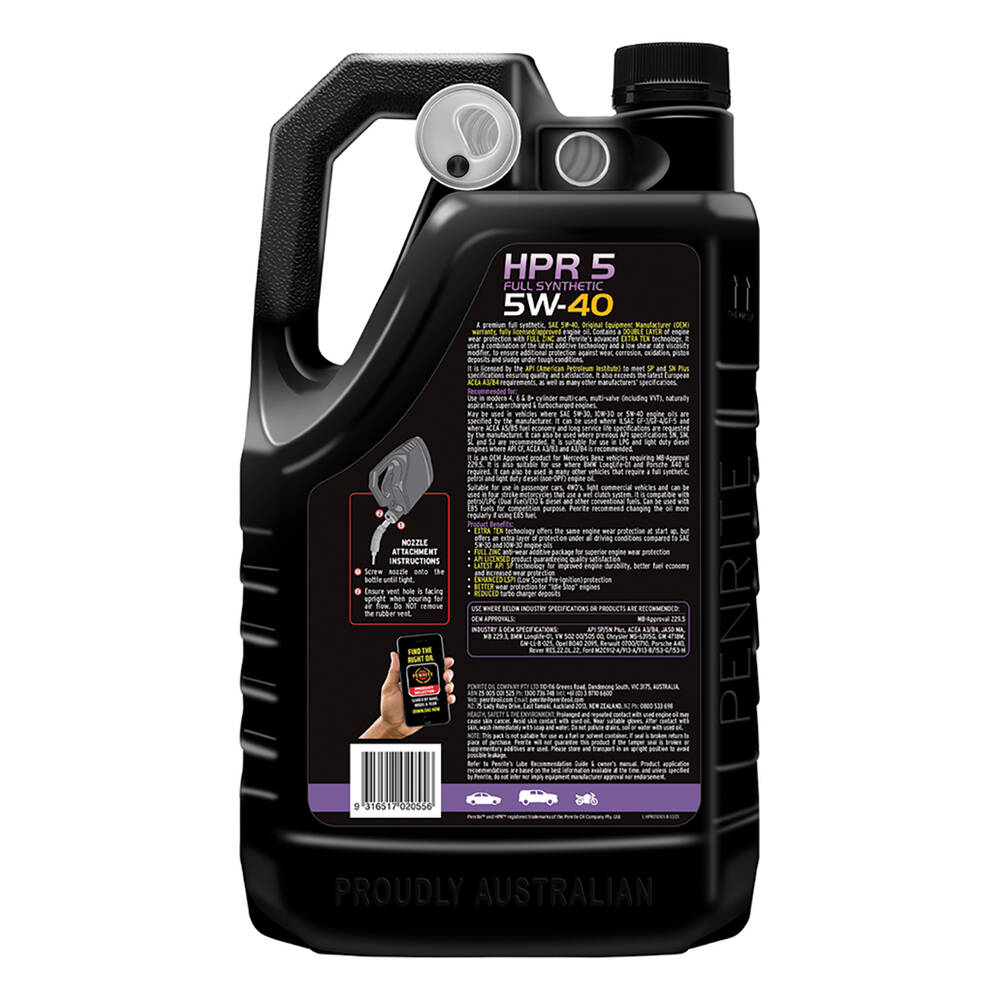 Penrite HPR 5 Engine Oil - 5W-40 5 Litre