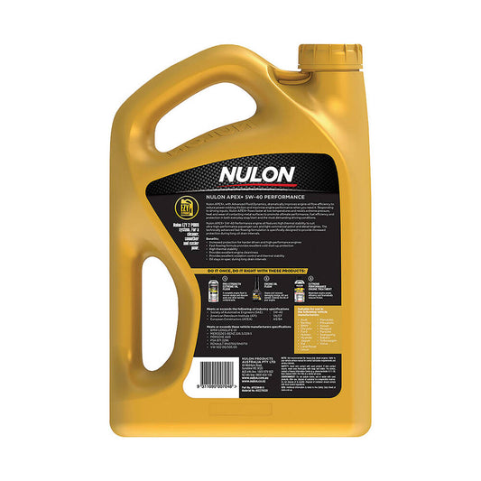 Nulon Full Synthetic Long Life Engine Oil - 5W-40 5 Litre