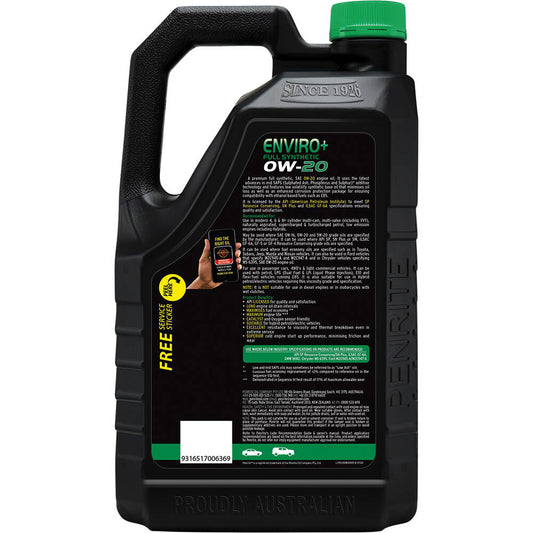 Penrite Enviro+ Engine Oil - 0W-20 5 Litre